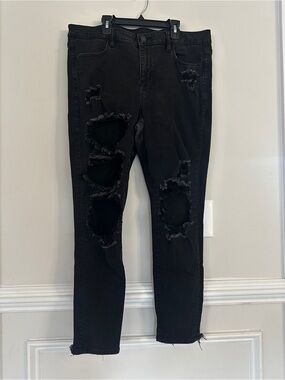 American Eagle Black Distressed Jegging Jeans women’s size 16